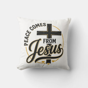 Peace Comes From Jesus Christian Cross Shirt Cushion