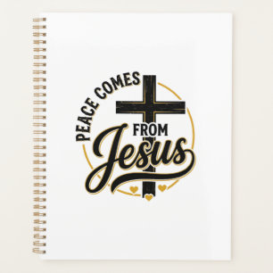 Peace Comes From Jesus Christian Cross Shirt Planner