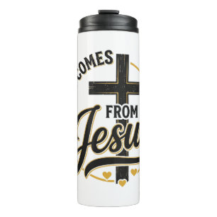 Peace Comes From Jesus Christian Cross Shirt Thermal Tumbler