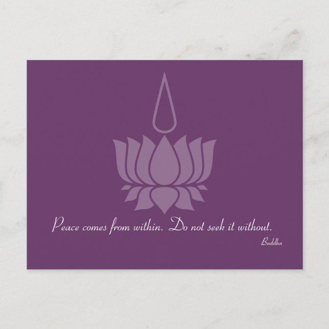 Peace Comes from Within Buddha Quote Postcards (Front)