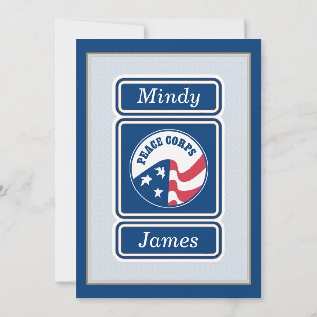 Peace Corps Bridal Shower Party Invitation (Back)