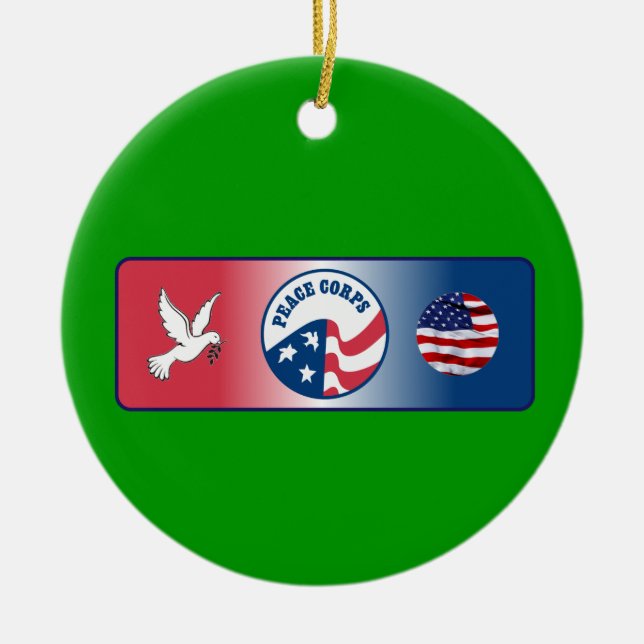 Peace Corps Dove Custom Ceramic Tree Decoration (Front)