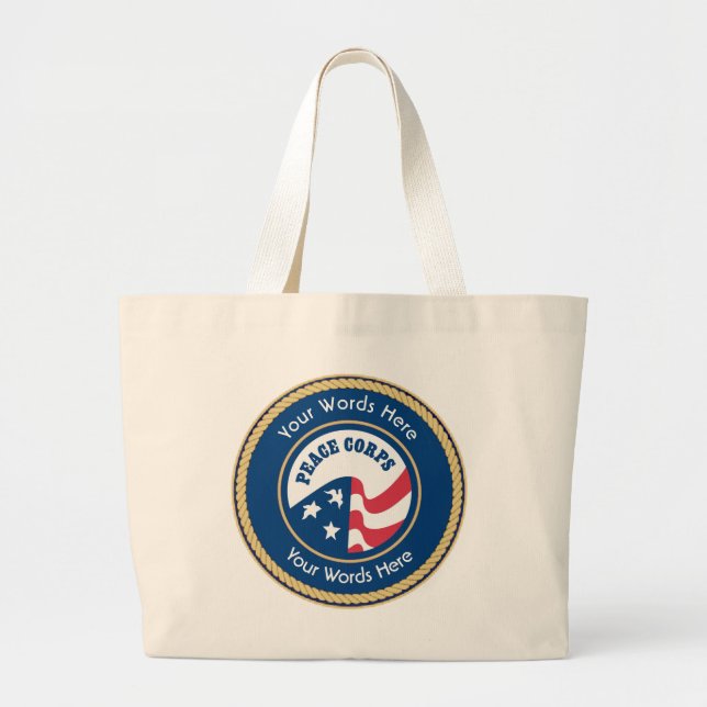 Peace Corps Universal Rope Shield Large Tote Bag (Front)