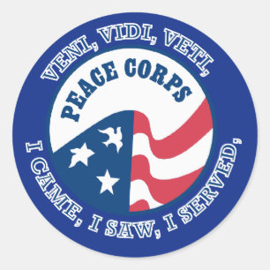 Peace Corps VVV Shield Classic Round Sticker