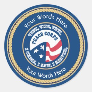 Peace Corps VVV Universal Shield Classic Round Sticker