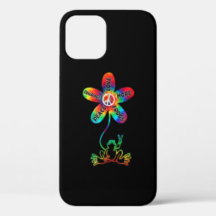 Peace Courage Love Hope Frogs Hippie iPhone 12 Case