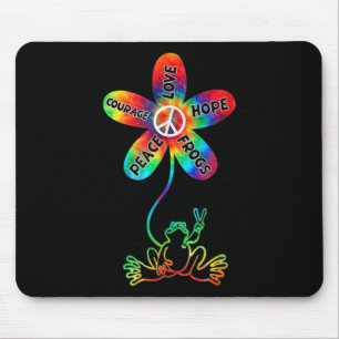 Peace Courage Love Hope Frogs Hippie Mouse Mat