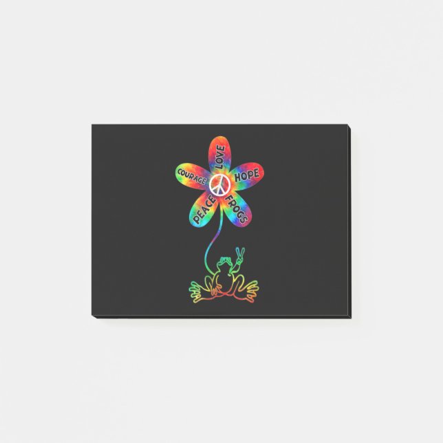 Peace Courage Love Hope Frogs Hippie Post-it Notes (Front)