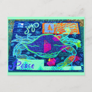 Peace Crab Collage Postcard