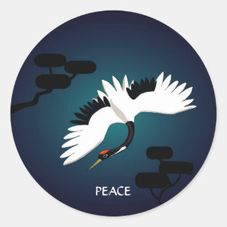 Peace Crane Classic Round Sticker
