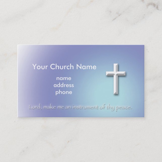 Peace Cross Christian Business Card (Front)
