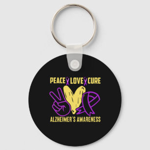 Peace Cure Love  Alzheimer´s Awareness  Key Ring