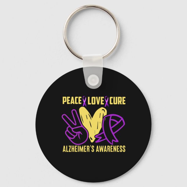 Peace Cure Love  Alzheimer´s Awareness  Key Ring (Front)