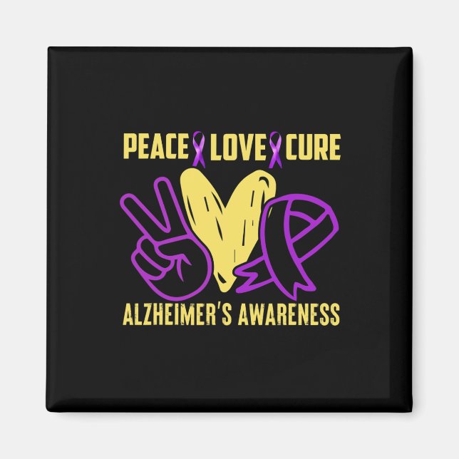 Peace Cure Love  Alzheimer´s Awareness  Magnet (Front)