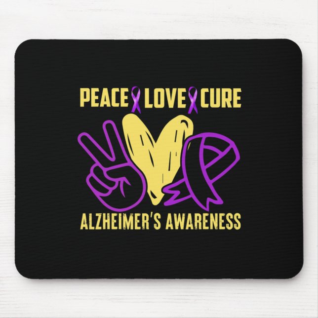 Peace Cure Love  Alzheimer´s Awareness  Mouse Mat (Front)
