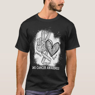 Peace Cure Love Lung Cancer Awareness T-Shirt