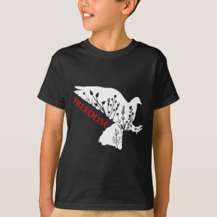 Peace Dom White Dove Says Dom Usa Red Dom Saying T-Shirt