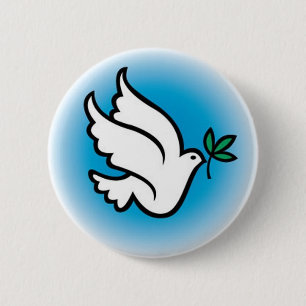 peace dove 6 cm round badge