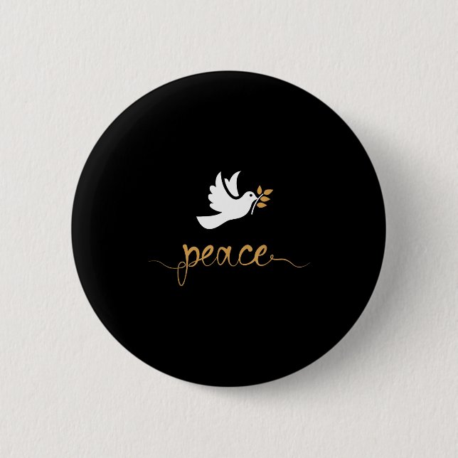 Peace Dove  6 Cm Round Badge (Front)