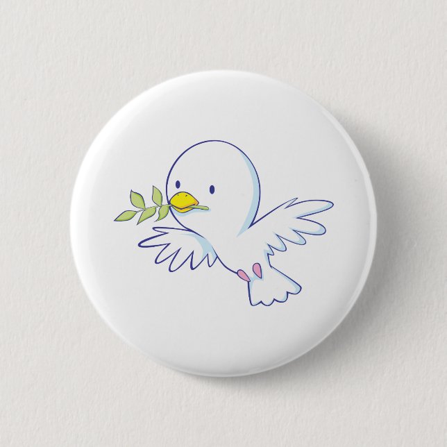 Peace Dove 6 Cm Round Badge (Front)