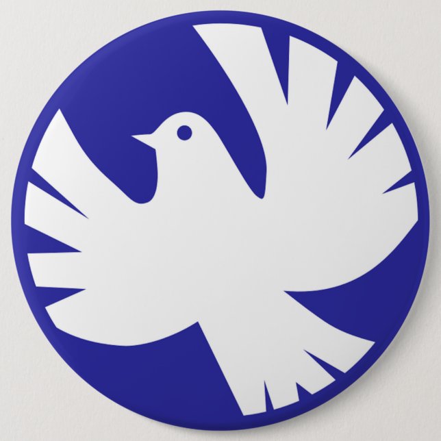 PEACE DOVE 6 CM ROUND BADGE (Front)