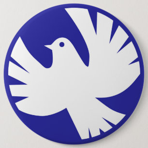 PEACE DOVE 6 CM ROUND BADGE