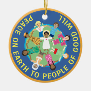 Peace dove and Jesus Peace  Ceramic Ornament