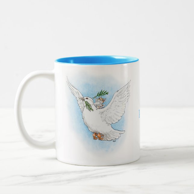 Peace dove and mouse mug (Left)