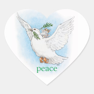 Peace dove and mouse sticker