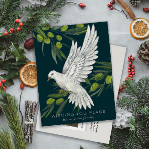Peace Dove and Olive Branches Holiday Postcard