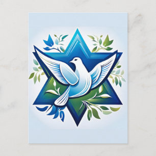 Peace Dove and Star of David Postcard