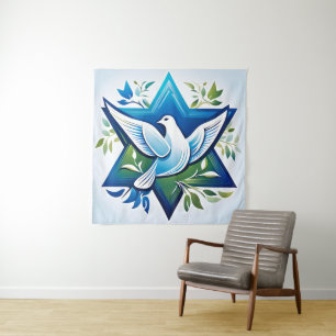 Peace Dove and Star of David Tapestry