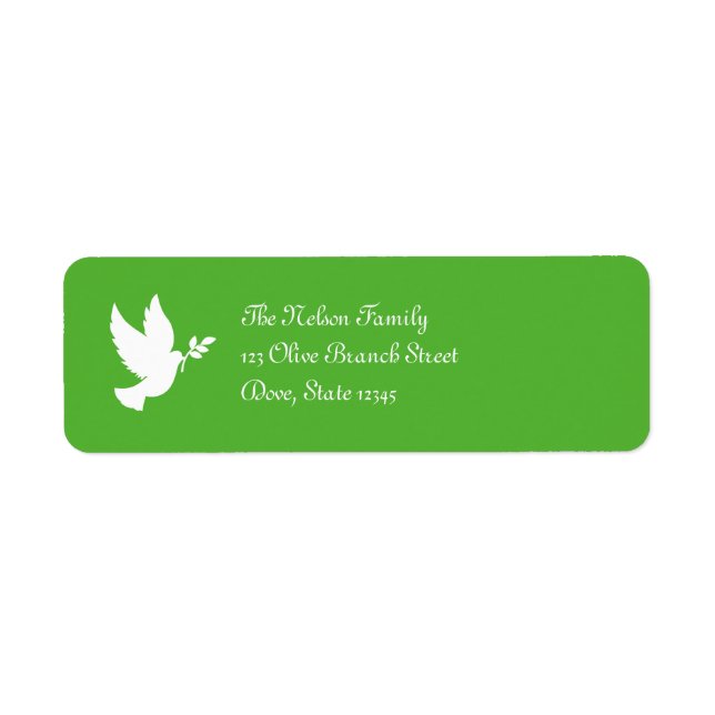 Peace Dove Avery Label (Front)