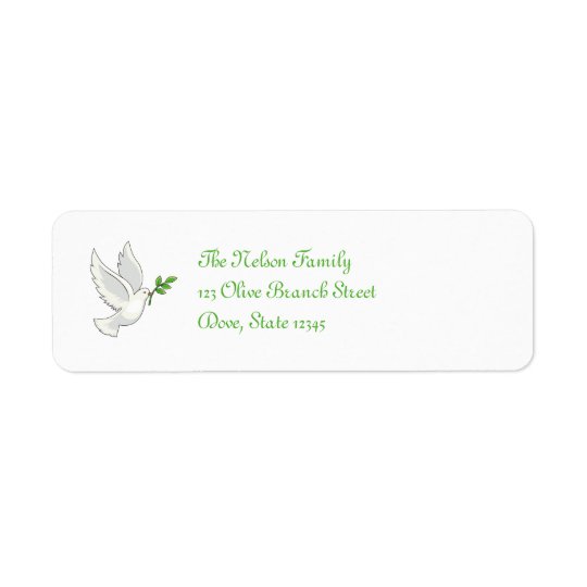 Peace Dove Avery Label Return Address Label