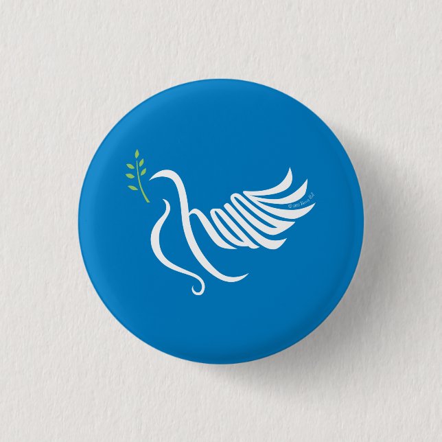Peace Dove Button Shalom (Front)