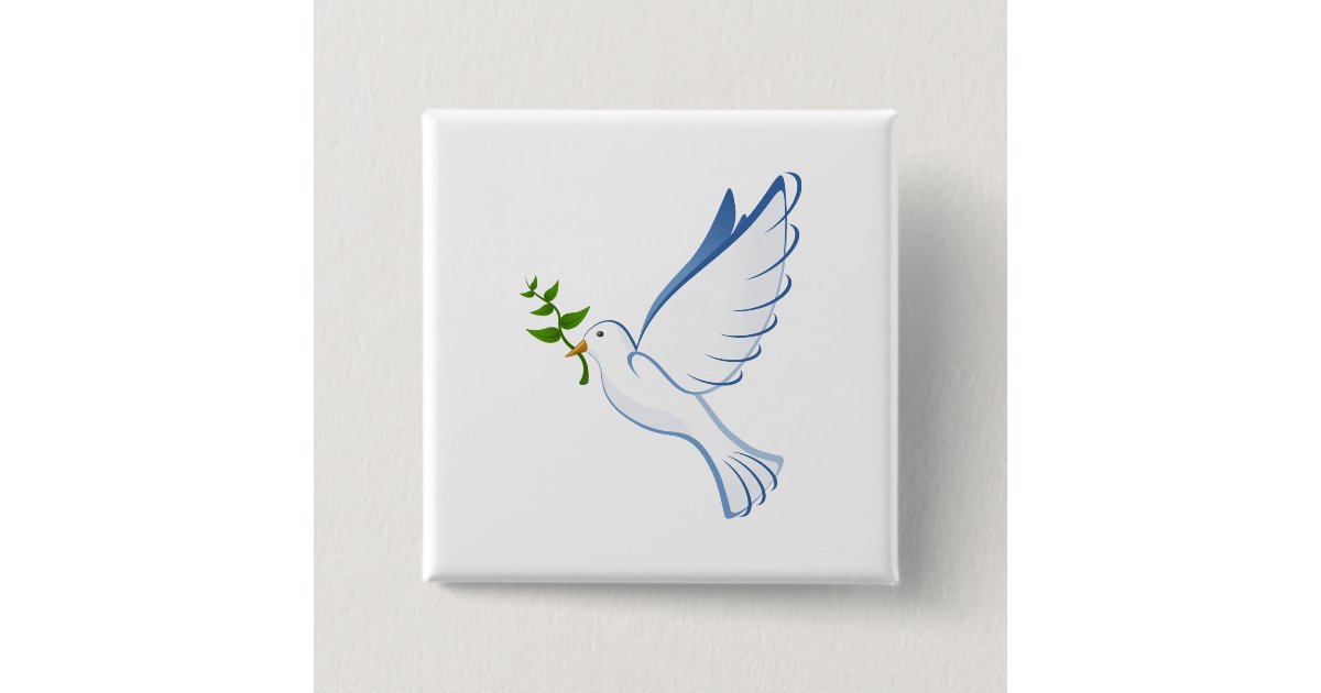 Peace Dove Cartoon 15 Cm Square Badge Zazzle Co Uk