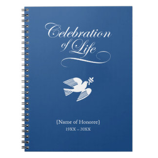 Peace Dove Celebration of Life Memorial Notebook