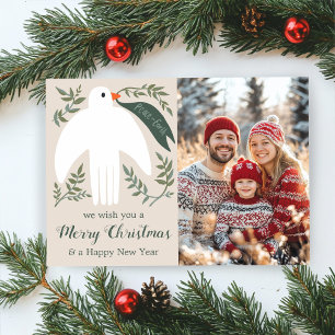Peace Dove Christmas CUSTOM PHOTO Holiday Card