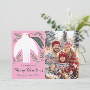 Peace Dove Christmas Holiday CUSTOM PHOTO Card