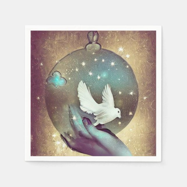 Peace Dove Christmas Ornament Napkin (Front)