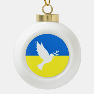 Peace Dove Christmas Ornament Ukraine Flag Freedom