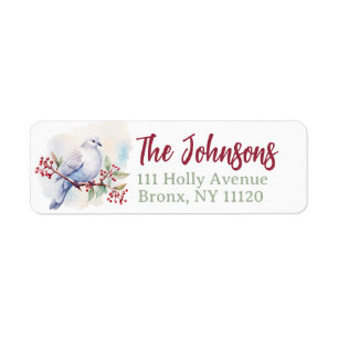 Peace Dove Christmas Return Address