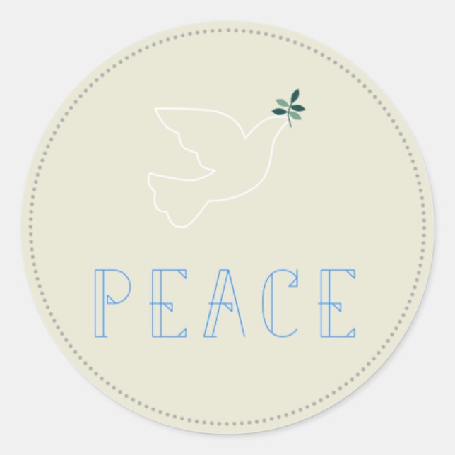 Peace Dove Christmas Xmas Holiday Greetings Label (Front)