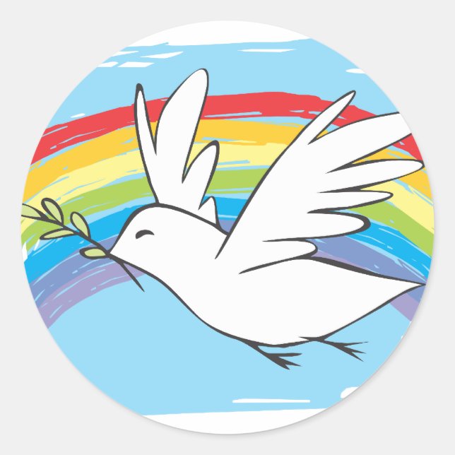 Peace Dove Classic Round Sticker (Front)
