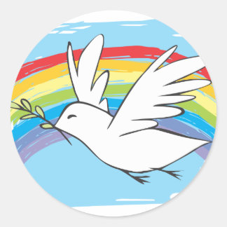 Peace Dove Classic Round Sticker
