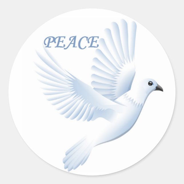 PEACE DOVE CLASSIC ROUND STICKER (Front)