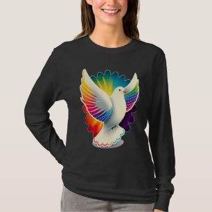 Peace Dove Colourful Peace Dove Peace Flowers Worl T-Shirt