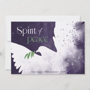Peace Dove Deep Purple Holiday Card
