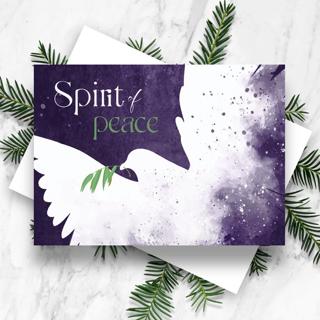 Peace Dove Deep Purple Holiday Card (Creator Uploaded)