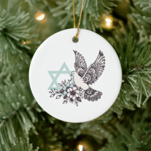 Peace Dove For Israel Ceramic Tree Decoration